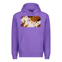 Purple Cowhide Black and Light Brown Brushstroke Premium Hoodie - Jasminsmagicworld