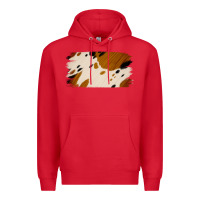 Red Cowhide Black and Light Brown Brushstroke Premium Hoodie - Jasminsmagicworld