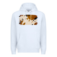 White Cowhide Black and Light Brown Brushstroke Premium Hoodie - Jasminsmagicworld