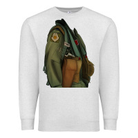 Oatmeal Heather english pointer airforce Premium Sweatshirt - RanaPortraitStore
