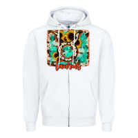 White taurus turquoise cowhide Zipper Hoodie - RanaPortraitStore
