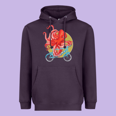 Cycling Octopus Heavyweight Hoodie Designed By Bettercallsaul