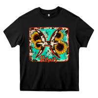 Black pisces turquoise cowhide Heavy Core Tee - RanaPortraitStore