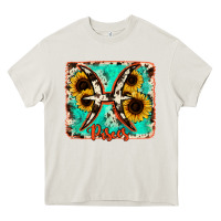 Cream pisces turquoise cowhide Heavy Core Tee - RanaPortraitStore