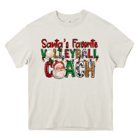 Cream Santa's Favorite Volleyball Coach For Christmas Heavy Core Tee - FaDigitalArtStudio