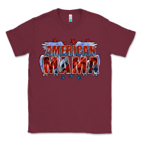 Burgundy American Mama Mother's Day Classic Tee - FaDigitalArtStudio