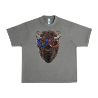 Tornado bison with american flag glasses Urban Heavy Tee - RanaPortraitStore