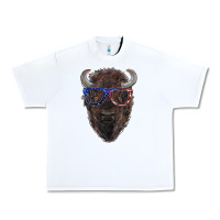 White bison with american flag glasses Urban Heavy Tee - RanaPortraitStore