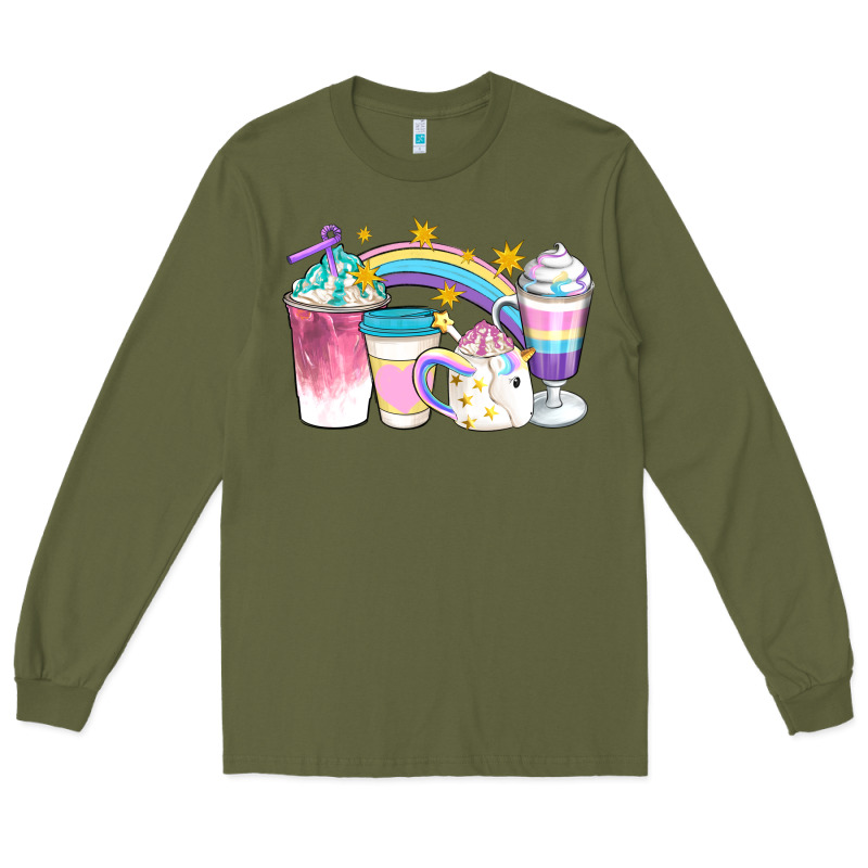 Unicorn Coffee Cups Long Sleeve Tee by Artiststas | Teevron