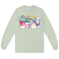 Matcha Unicorn Coffee Cups Long Sleeve Tee - Artiststas