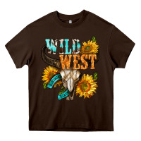 Chocolate Brown Western Wild West Rodeo Heavy Core Tee - BundleAndBundleShop