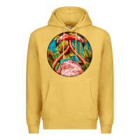 Antique Gold flamingos with western background Premium Hoodie - BarkalooDesign