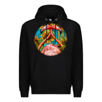 Black flamingos with western background Premium Hoodie - BarkalooDesign