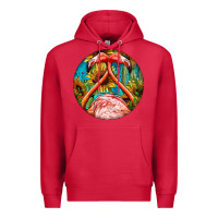 Cardinal flamingos with western background Premium Hoodie - BarkalooDesign