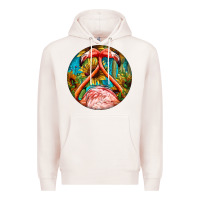 Pale Pink flamingos with western background Premium Hoodie - BarkalooDesign