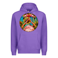 Purple flamingos with western background Premium Hoodie - BarkalooDesign