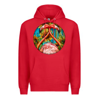 Red flamingos with western background Premium Hoodie - BarkalooDesign