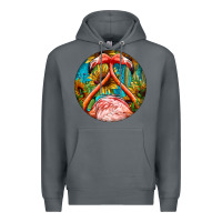 Rock flamingos with western background Premium Hoodie - BarkalooDesign