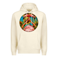Sandshell flamingos with western background Premium Hoodie - BarkalooDesign