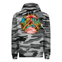 Slate Camo flamingos with western background Premium Hoodie - BarkalooDesign