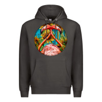 Smoke flamingos with western background Premium Hoodie - BarkalooDesign