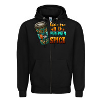 Black watercolor give me all the pumpkin spice Zipper Hoodie - RanaPortraitStore