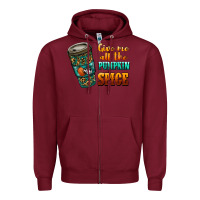 Burgundy watercolor give me all the pumpkin spice Zipper Hoodie - RanaPortraitStore