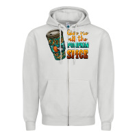 Dove Grey watercolor give me all the pumpkin spice Zipper Hoodie - RanaPortraitStore