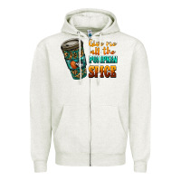 Oatmeal Heather watercolor give me all the pumpkin spice Zipper Hoodie - RanaPortraitStore