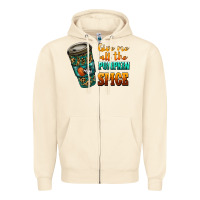 Sandshell watercolor give me all the pumpkin spice Zipper Hoodie - RanaPortraitStore