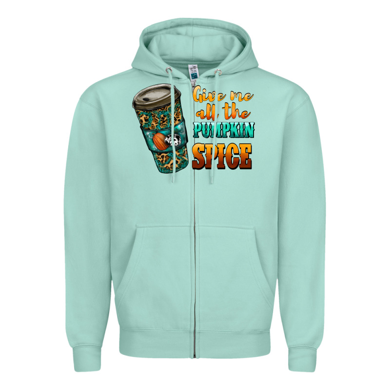 Watercolor Give Me All The Pumpkin Spice Zipper Hoodie by RanaPortraitStore | Teevron