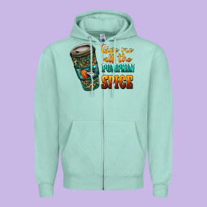 Watercolor Give Me All The Pumpkin Spice Zipper Hoodie Designed By Ranaportraitstore