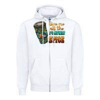 White watercolor give me all the pumpkin spice Zipper Hoodie - RanaPortraitStore