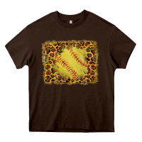 Chocolate Brown watercolor glitter leopard softball background Heavy Core Tee - RanaPortraitStore