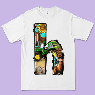 Farm Life Alphabet Lowercase Letters H Premium Tee Designed By Bundleandbundleshop
