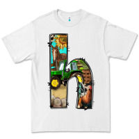 White farm life alphabet lowercase letters h Premium Tee - BundleAndBundleShop