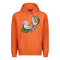 Carrot coconut with tropical leavers and flowers Premium Hoodie - BarkalooDesign