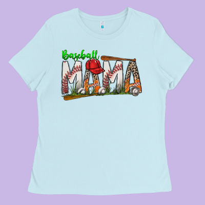Baseball Mama Ladies Tee Designed By Sublimationcraftshop
