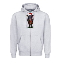 Heather Grey black angus Zipper Hoodie - RanaPortraitStore