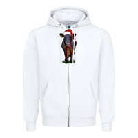 White black angus Zipper Hoodie - RanaPortraitStore