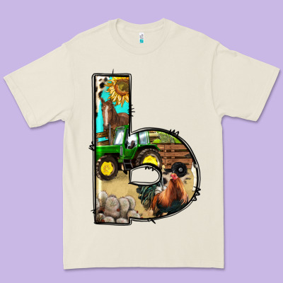 Farm Life Alphabet Lowercase Letters B Premium Tee Designed By Bundleandbundleshop