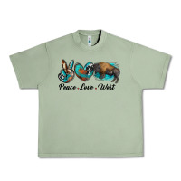 Oil Green peace love west bison Urban Heavy Tee - RanaPortraitStore