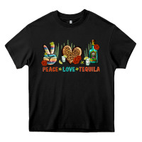 Black Peace Love Tequila Heavy Core Tee - BundleAndBundleShop