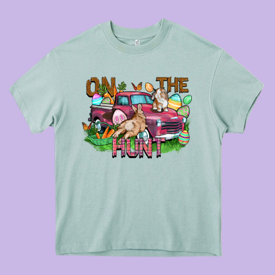 On The Hunt Truck Heavy Core Tee Designed By Fadigitalartstudio