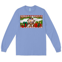 Colony Blue Stocked christmas farm Long Sleeve Tee - Artiststas