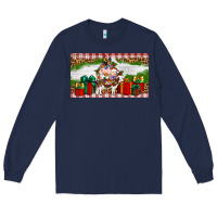 Navy Stocked christmas farm Long Sleeve Tee - Artiststas