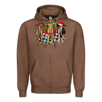Chestnut christmas heifers back view Zipper Hoodie - RanaPortraitStore