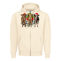 Sandshell christmas heifers back view Zipper Hoodie - RanaPortraitStore