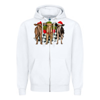 White christmas heifers back view Zipper Hoodie - RanaPortraitStore