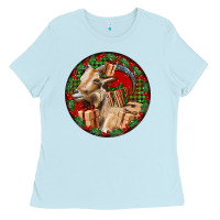 Baby Blue Spanish Goat Christmas Ladies Tee - LillyAllenDesigns